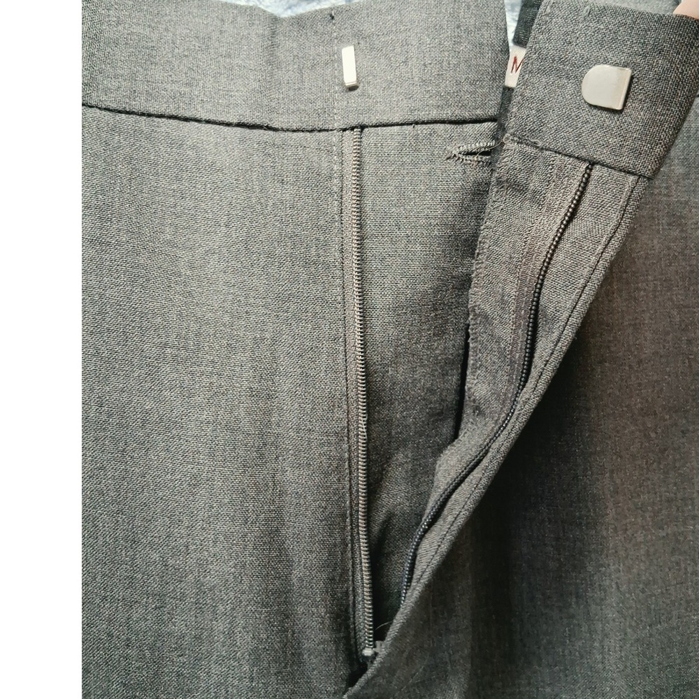 Louis Martin Mens Gray Wool Blend Dress Pants Flat Front Trousers Size 38